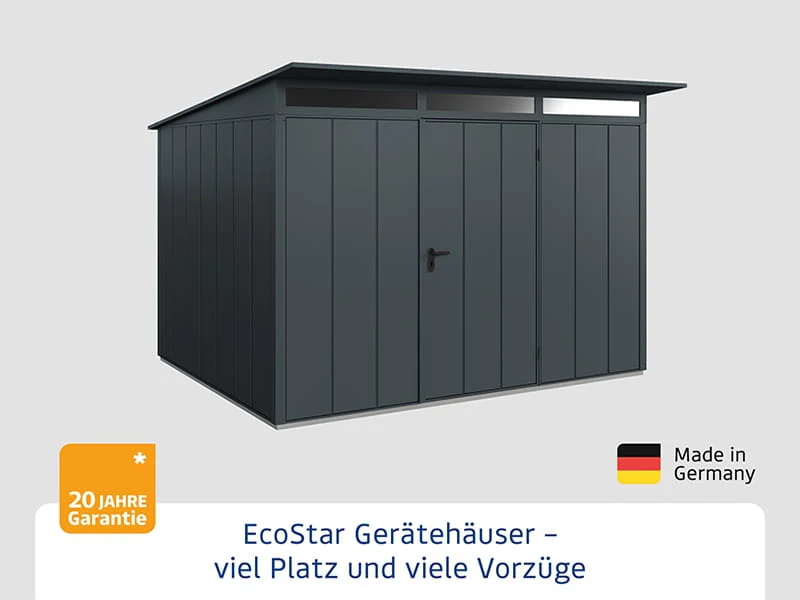 Ecostar Gerätehaus Elegant-P,Typ 3, Anthrazitgrau, 1 flg - Image 3