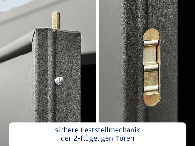 Ecostar Gerätehaus Elegant-P,Typ 3, Grau Aluminum, 2 flg - Image 6