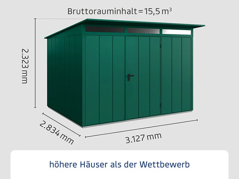 Ecostar Gerätehaus Elegant-P,Typ 3, Moosgrün, 1 flg - Image 2