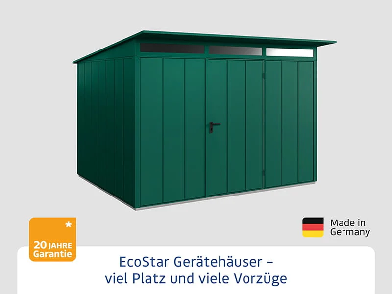 Ecostar Gerätehaus Elegant-P,Typ 3, Moosgrün, 1 flg - Image 3