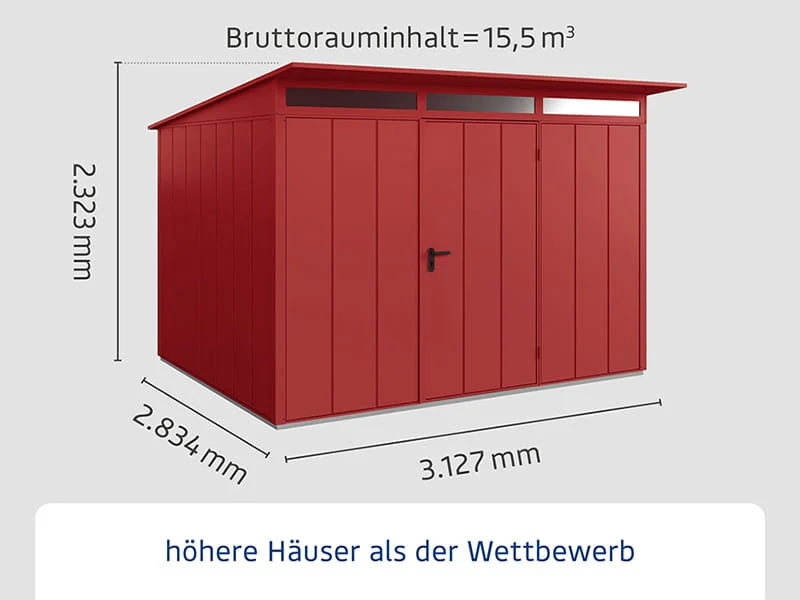 Ecostar Gerätehaus Elegant-P,Typ 3, Purpurrot, 1 flg - Image 2