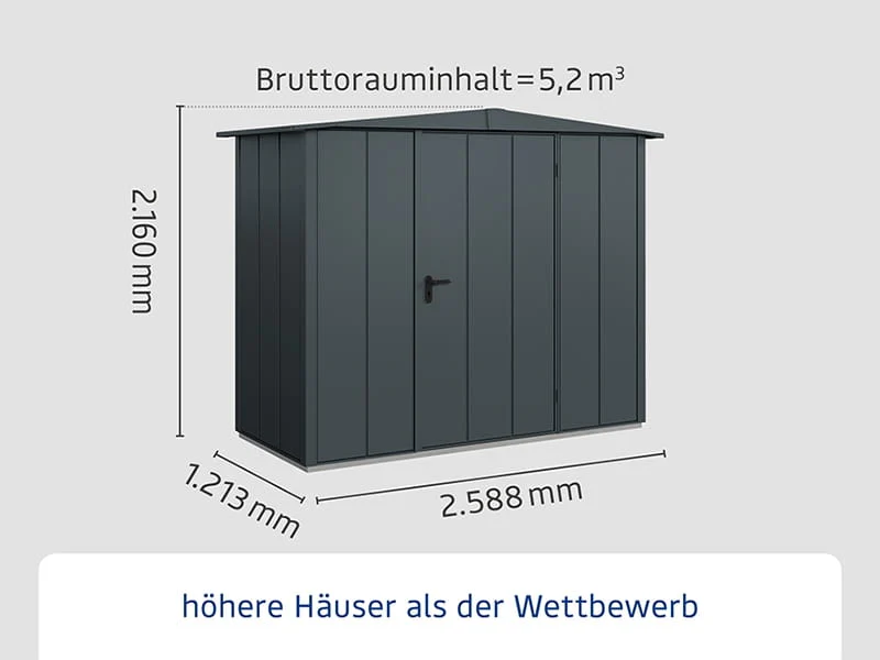 Ecostar Gerätehaus Elegant-S,Typ 1, Anthrazitgrau, 1 flg - Image 2