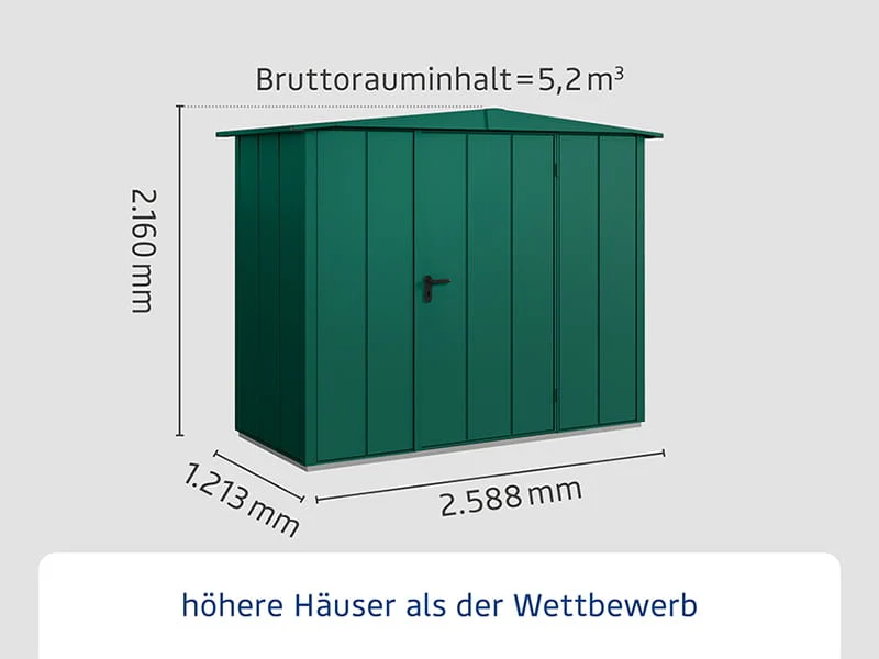 Ecostar Gerätehaus Elegant-S,Typ 1, Moosgrün, 1 flg - Image 2