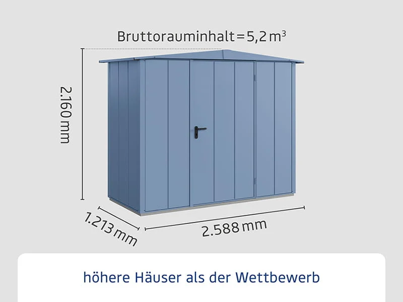 Ecostar Gerätehaus Elegant-S,Typ 1, Taubenblau, 1 flg - Image 2
