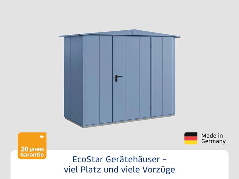 Ecostar Gerätehaus Elegant-S,Typ 1, Taubenblau, 1 flg - Image 3