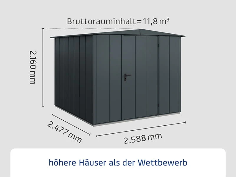 Ecostar Gerätehaus Elegant-S,Typ 2, Anthrazitgrau, 1 flg - Image 2