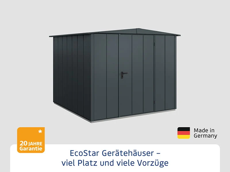 Ecostar Gerätehaus Elegant-S,Typ 2, Anthrazitgrau, 1 flg - Image 3