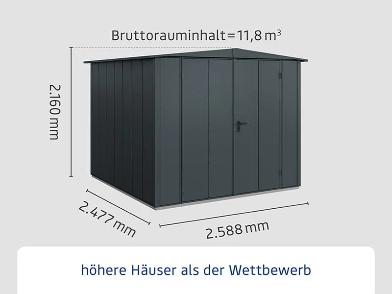 Ecostar Gerätehaus Elegant-S,Typ 2, Anthrazitgrau, 2 flg - Image 2