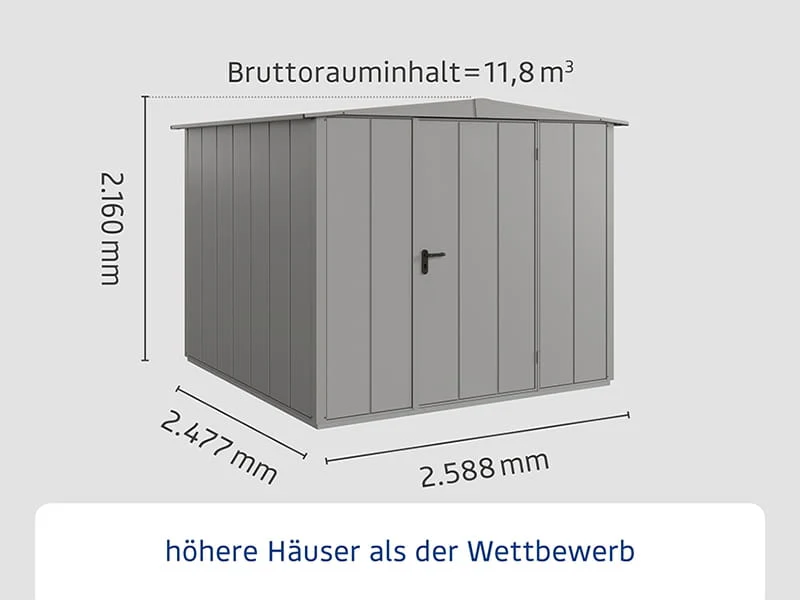 Ecostar Gerätehaus Elegant-S,Typ 2, Grau Aluminum, 1 flg - Image 2