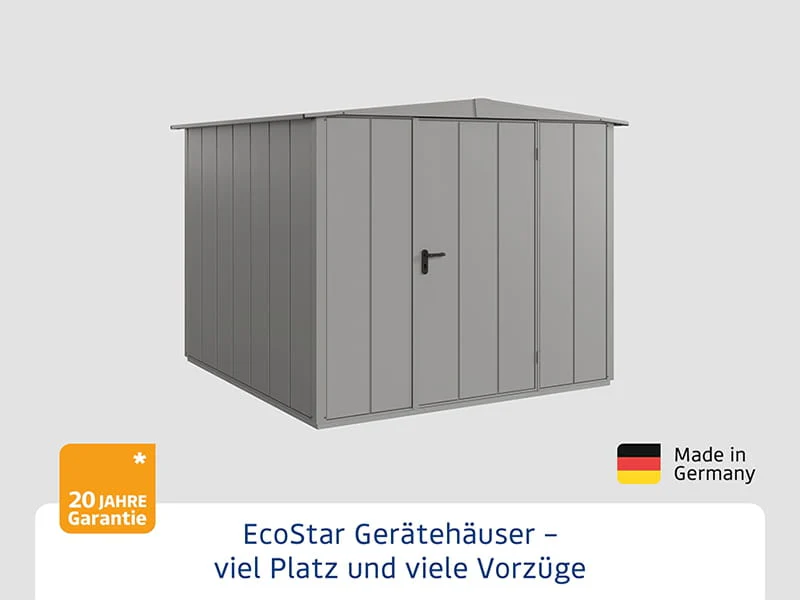 Ecostar Gerätehaus Elegant-S,Typ 2, Grau Aluminum, 1 flg - Image 3