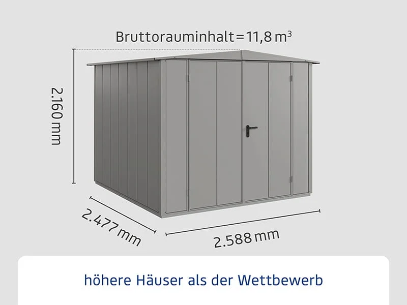 Ecostar Gerätehaus Elegant-S,Typ 2, Grau Aluminum, 2 flg - Image 2