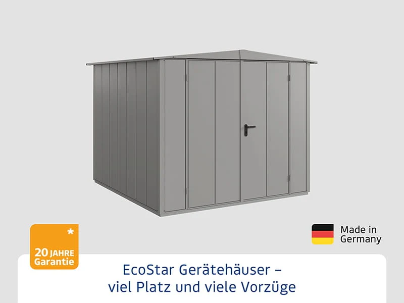 Ecostar Gerätehaus Elegant-S,Typ 2, Grau Aluminum, 2 flg - Image 3