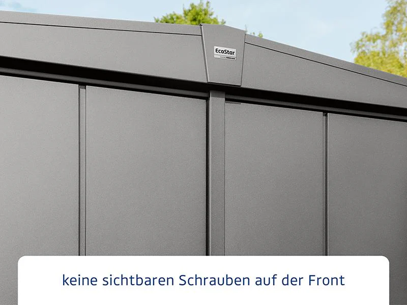 Ecostar Gerätehaus Elegant-S,Typ 2, Grau Aluminum, 2 flg - Image 4