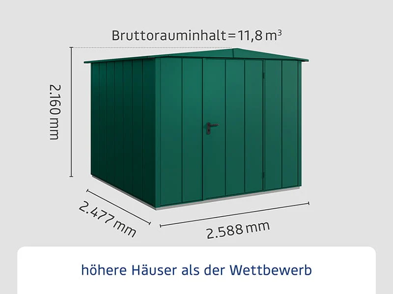Ecostar Gerätehaus Elegant-S,Typ 2, Moosgrün, 1 flg - Image 2