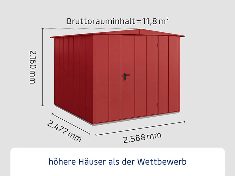 Ecostar Gerätehaus Elegant-S,Typ 2, Purpurrot, 1 flg - Image 2