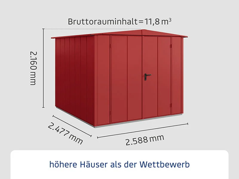 Ecostar Gerätehaus Elegant-S,Typ 2, Purpurrot, 2 flg - Image 2