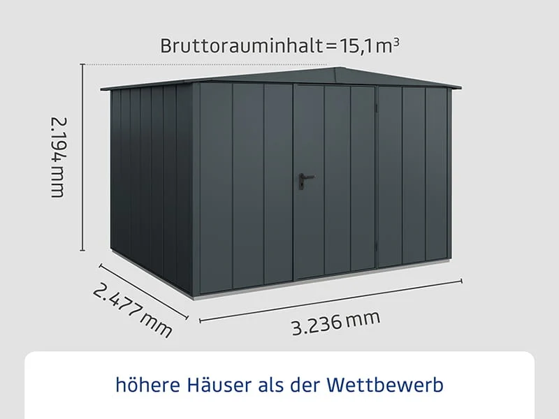 Ecostar Gerätehaus Elegant-S,Typ 3, Anthrazitgrau, 1 flg - Image 2