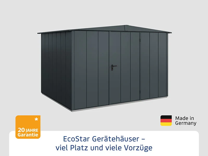 Ecostar Gerätehaus Elegant-S,Typ 3, Anthrazitgrau, 1 flg - Image 3