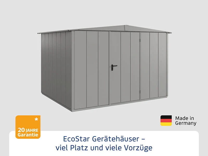 Ecostar Gerätehaus Elegant-S,Typ 3, Grau Aluminum, 1 flg - Image 3