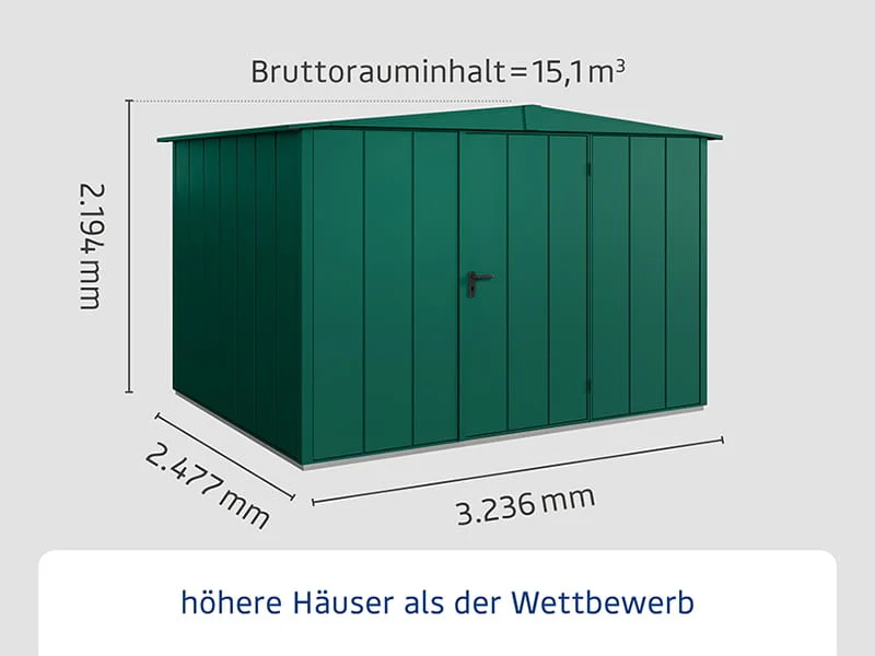 Ecostar Gerätehaus Elegant-S,Typ 3, Moosgrün, 1 flg - Image 2