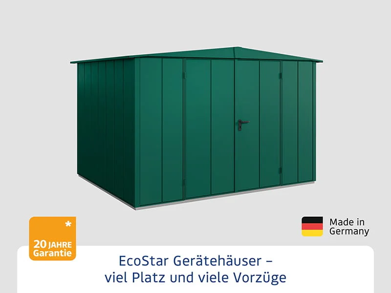 Ecostar Gerätehaus Elegant-S,Typ 3, Moosgrün, 2 flg - Image 4