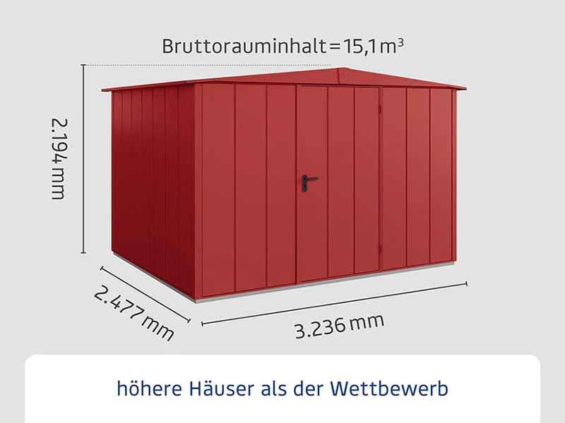 Ecostar Gerätehaus Elegant-S,Typ 3, Purpurrot, 1 flg - Image 2