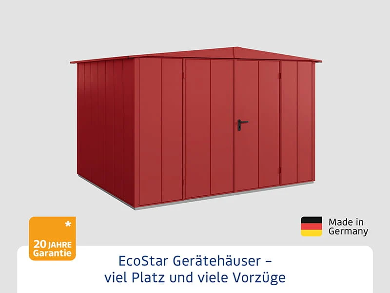 Ecostar Gerätehaus Elegant-S,Typ 3, Purpurrot, 2 flg - Image 3