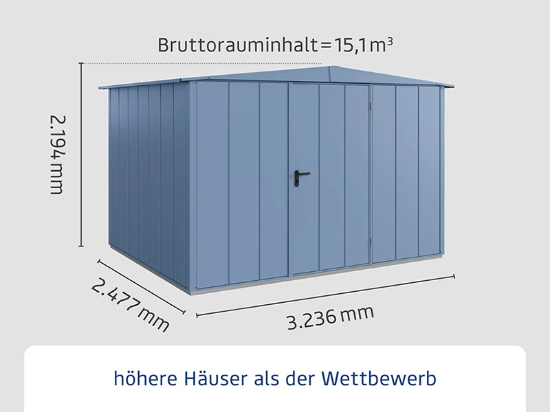 Ecostar Gerätehaus Elegant-S,Typ 3, Taubenblau, 1 flg - Image 2