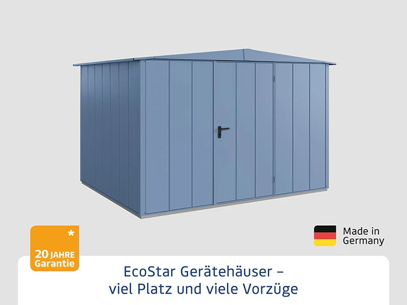 Ecostar Gerätehaus Elegant-S,Typ 3, Taubenblau, 1 flg - Image 3