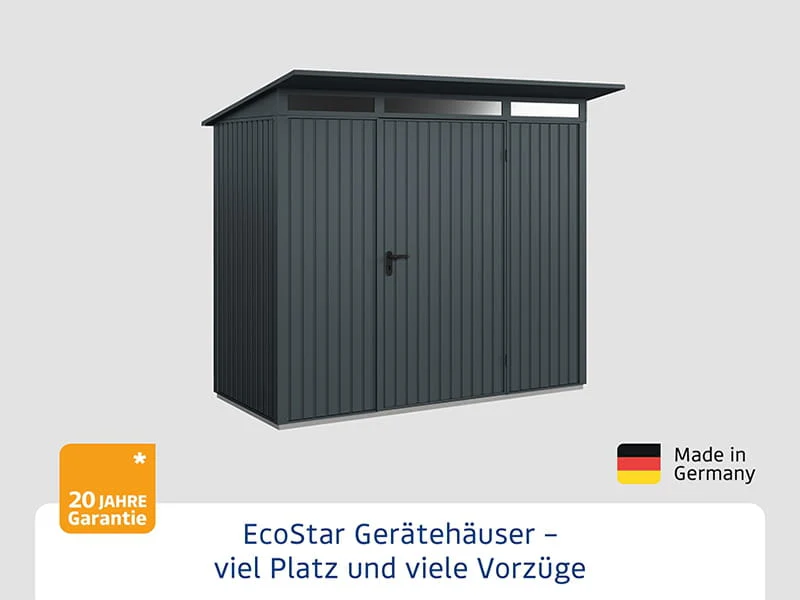 Ecostar Gerätehaus Trend-P,Typ 1, Anthrazitgrau, 1 flg - Image 3