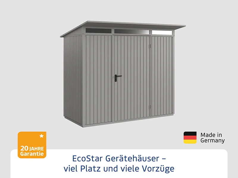 Ecostar Gerätehaus Trend-P,Typ 1, Grau Aluminium, 1 flg - Image 3