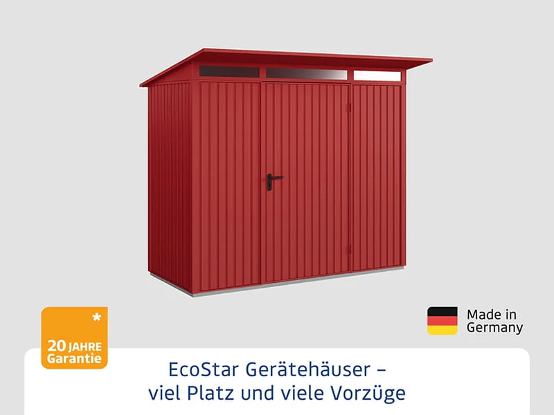 Ecostar Gerätehaus Trend-P,Typ 1, Purpurrot, 1 flg - Image 3