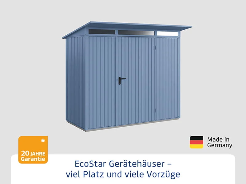 Ecostar Gerätehaus Trend-P,Typ 1, Taubenblau, 1 flg - Image 3