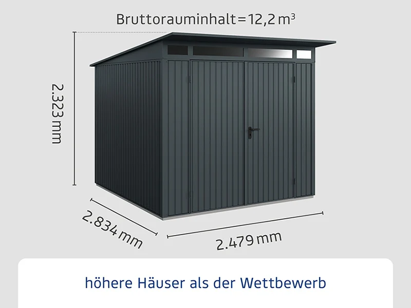 Ecostar Gerätehaus Trend-P,Typ 2, Anthrazitgrau, 2 flg - Image 2