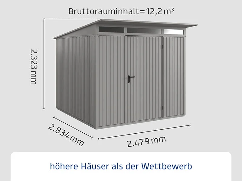Ecostar Gerätehaus Trend-P,Typ 2, Grau Aluminum, 1 flg - Image 2
