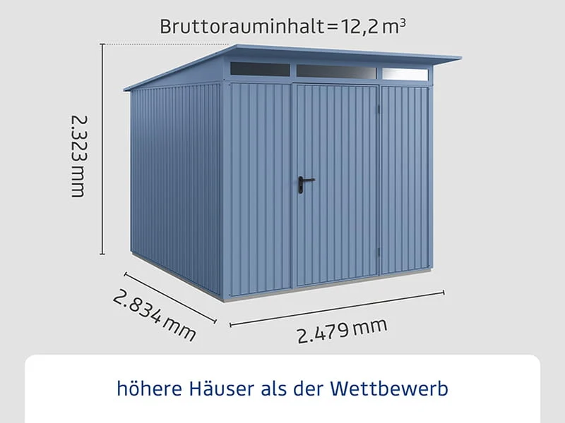 Ecostar Gerätehaus Trend-P,Typ 2, Taubenblau, 1 flg - Image 2