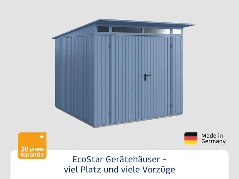 Ecostar Gerätehaus Trend-P,Typ 2, Taubenblau, 2 flg - Image 3