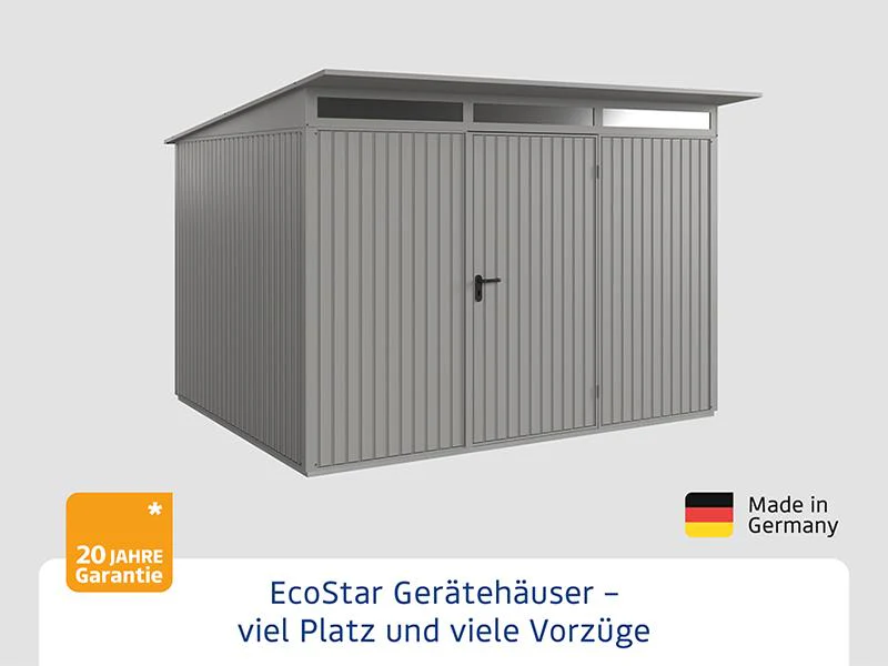 Ecostar Gerätehaus Trend-P,Typ 3, Grau Aluminum, 1 flg - Image 3