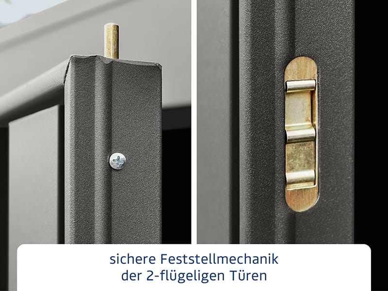 Ecostar Gerätehaus Trend-P,Typ 3, Grau Aluminum, 2 flg - Image 6