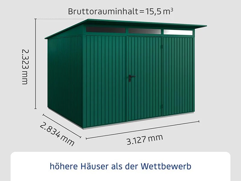 Ecostar Gerätehaus Trend-P,Typ 3, Moosgrün, 1 flg - Image 2