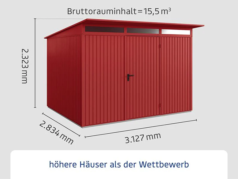Ecostar Gerätehaus Trend-P,Typ 3, Purpurrot, 1 flg - Image 2