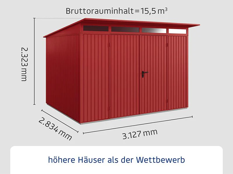 Ecostar Gerätehaus Trend-P,Typ 3, Purpurrot, 2 flg - Image 2