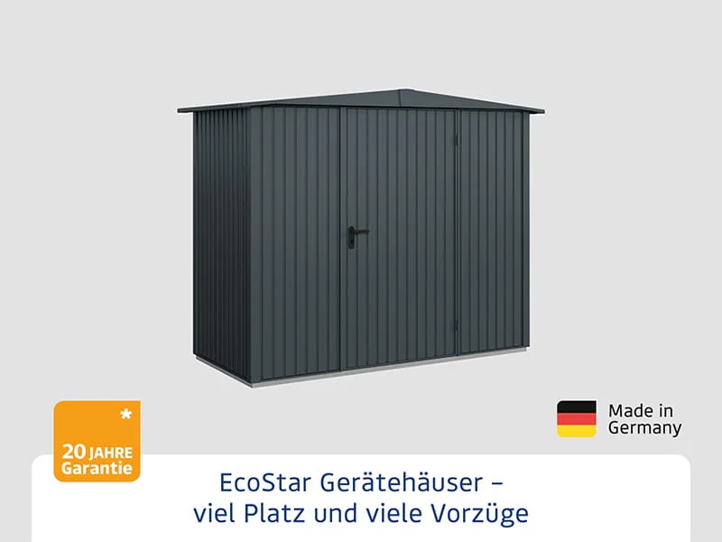 Ecostar Gerätehaus Trend-S,Typ 1, Anthrazitgrau, 1 flg - Image 4