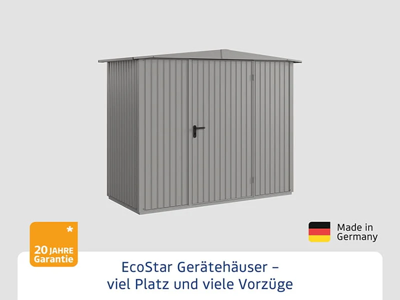 Ecostar Gerätehaus Trend-S,Typ 1, Grau Aluminum, 1 flg - Image 4