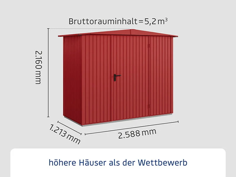 Ecostar Gerätehaus Trend-S,Typ 1, Purpurrot, 1 flg - Image 3
