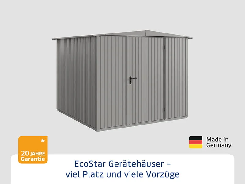 Ecostar Gerätehaus Trend-S,Typ 2, Grau Aluminum, 1 flg - Image 3