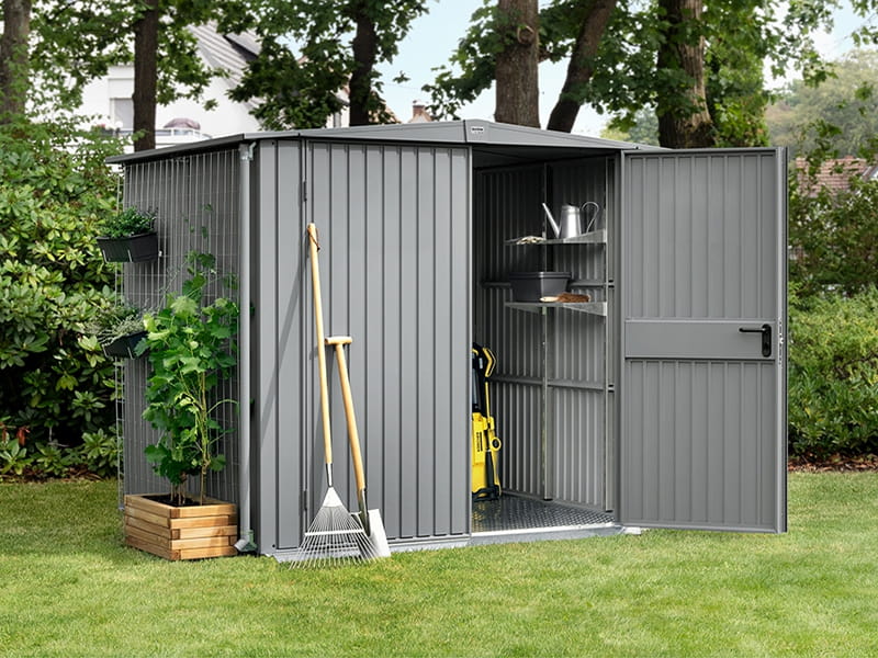 Ecostar Gerätehaus Trend-S,Typ 2, Grau Aluminum, 2 flg - Image 2