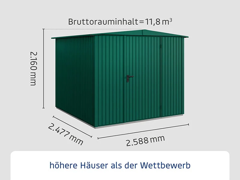 Ecostar Gerätehaus Trend-S,Typ 2, Moosgrün, 1 flg - Image 2