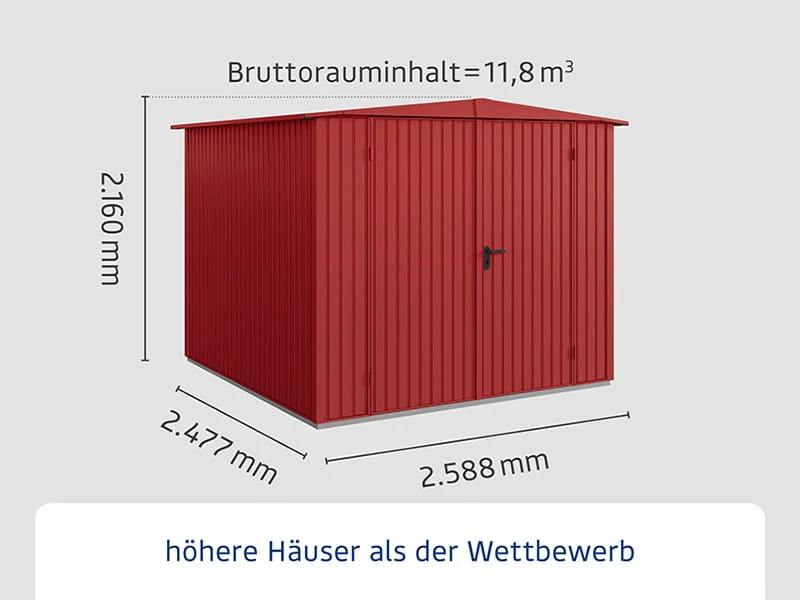 Ecostar Gerätehaus Trend-S,Typ 2, Purpurrot, 2 flg - Image 3