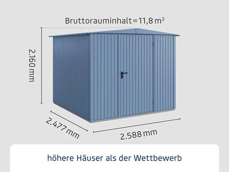 Ecostar Gerätehaus Trend-S,Typ 2, Taubenblau, 1 flg - Image 3